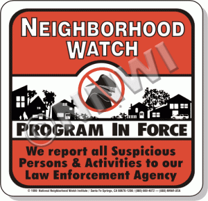 New - Plastic Neighborhood Watch Street Warning Signs